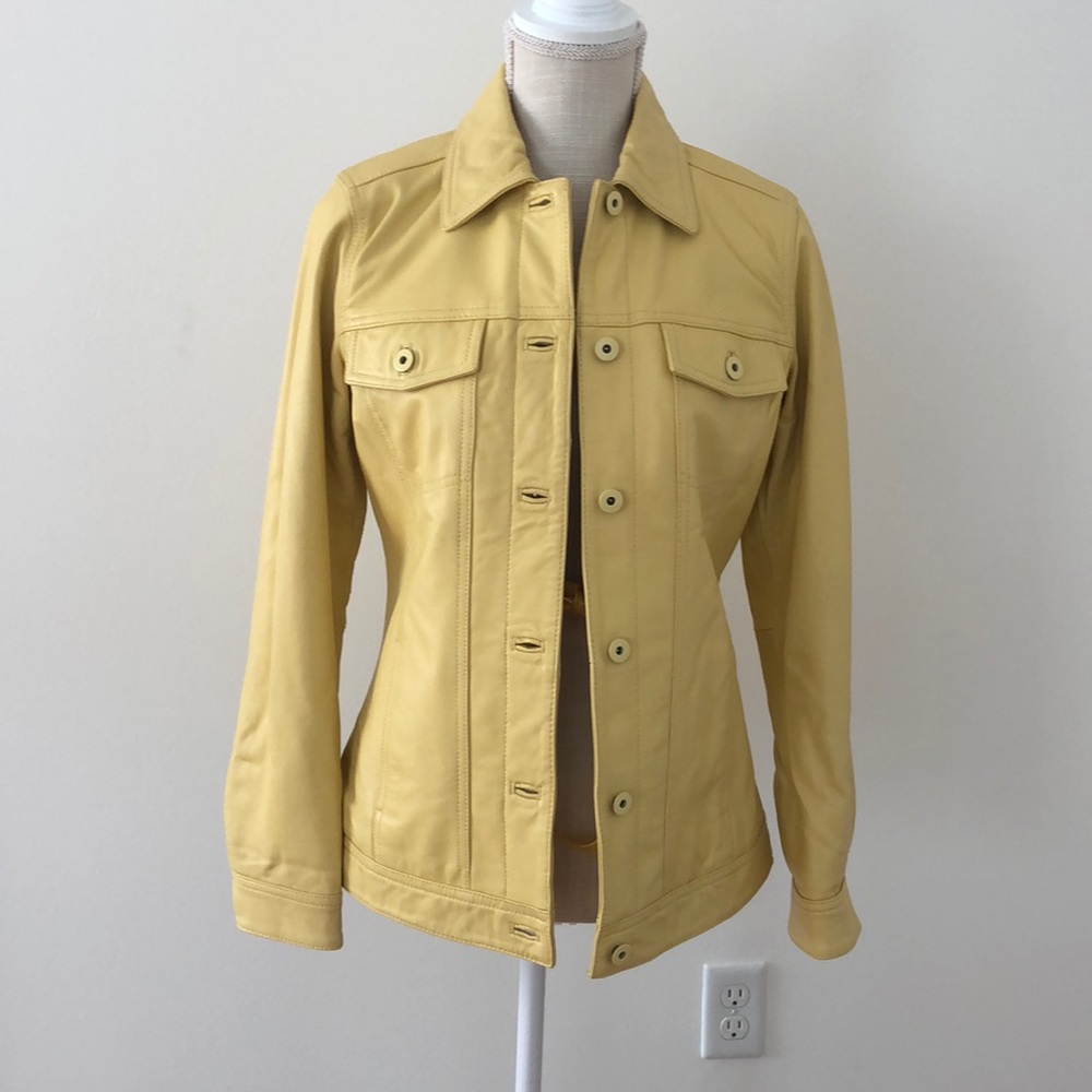 Denim&Co Yellow Leather Jacket